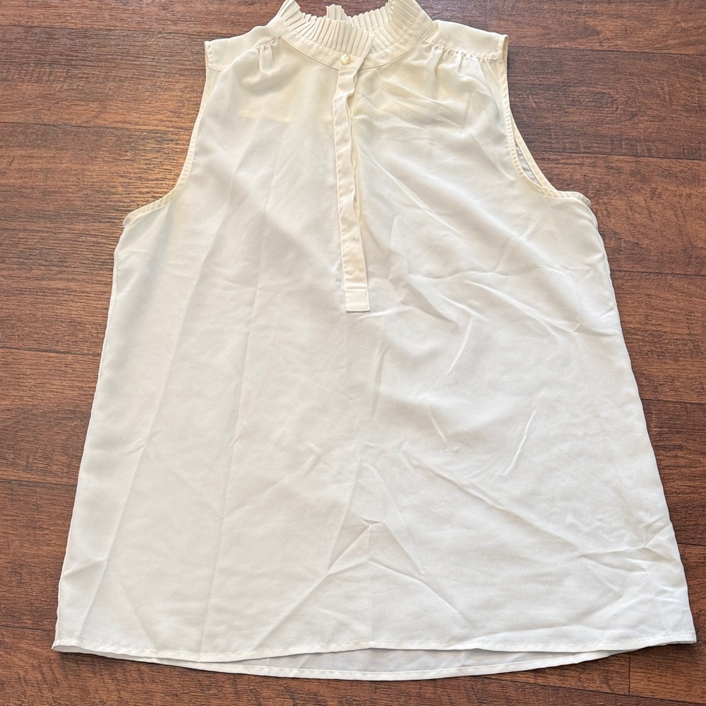 J. Crew Factory Ivory Sleeveless Blouse